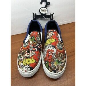 NEW Warner Brothers Looney Tunes "That's All Folks" Slip On Shoes Mens Size 8